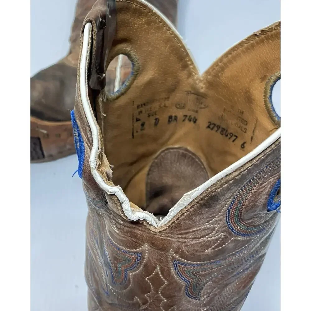 Justin Men’s 10.5 Bent Rail Caddo Square Toe Cowboy Tan Western Boots BR744